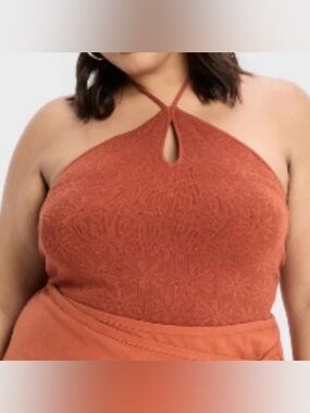 Women’s Halter Sweater Bodysuit - Rust